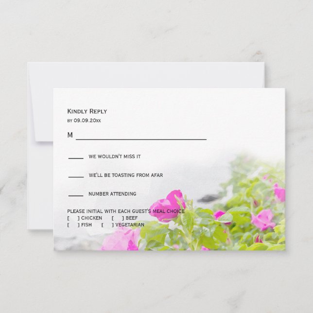 Maine Florals Acadia National Park Flower Blooms RSVP Card (Front)