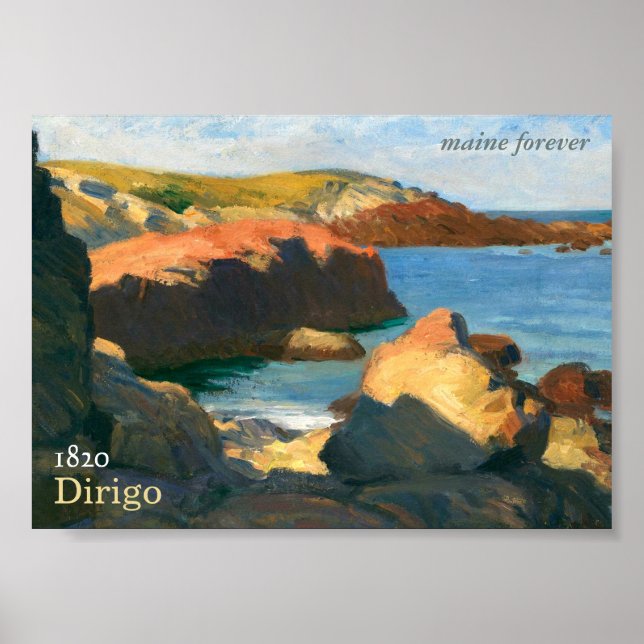 Maine Forever Bicentennial Stamp Art Poster (Front)