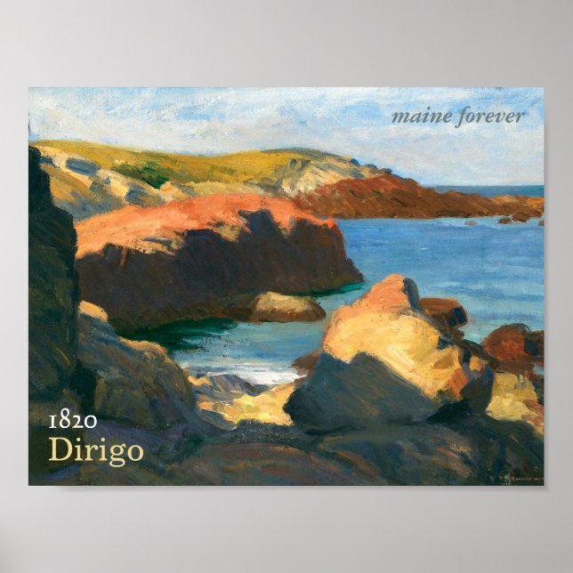 Maine Forever Bicentennial Stamp Art Poster (Front)