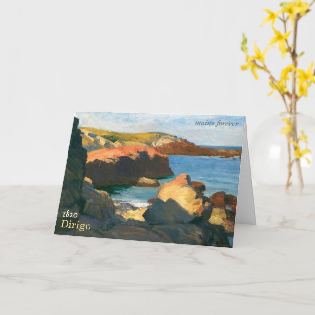 Maine Forever Bicentennial Stamp Greeting Card (Yellow Flower)