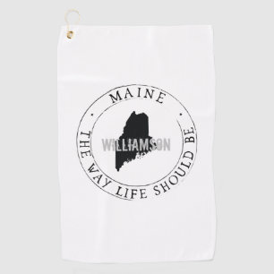 Maine Golf Towel State Personalised