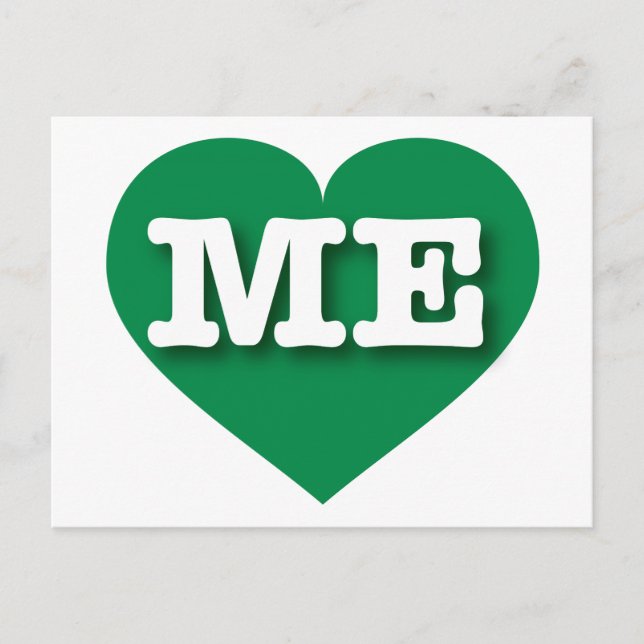 Maine Green Heart - I love ME Postcard (Front)