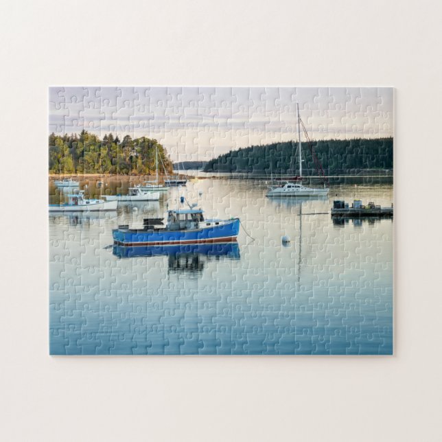 Maine harbour at sunset jigsaw puzzle (Horizontal)