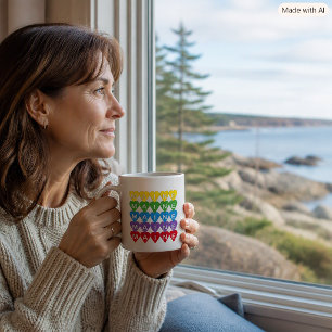 Maine Hearts Colourful Heart Design for Mainers Coffee Mug