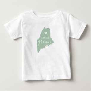 Maine Home Grown   Editable Colours State Map Baby T-Shirt