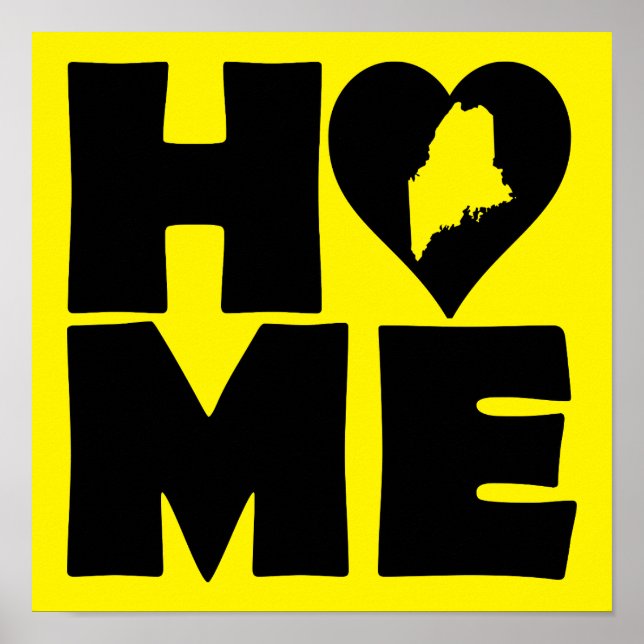 Maine Home Heart State Poster Sign (Front)