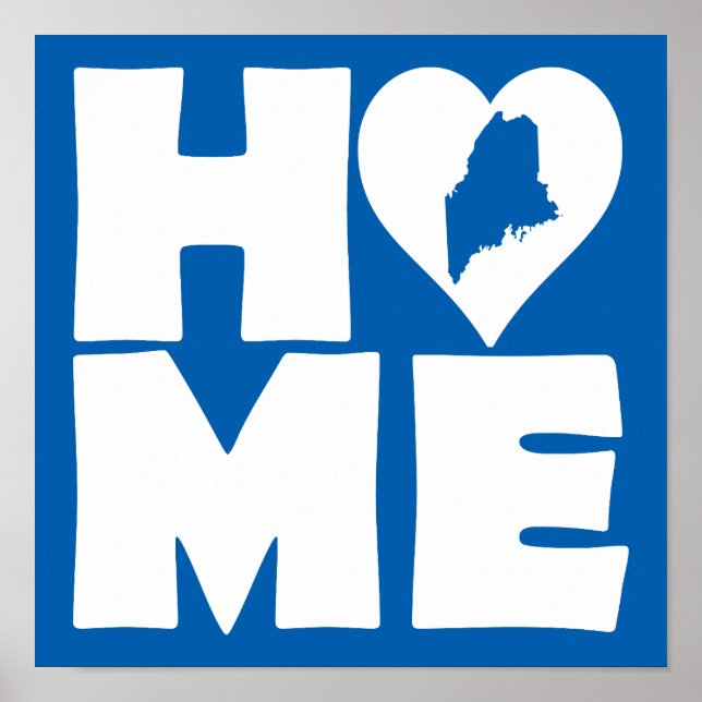 Maine Home Heart State Poster Sign (Front)