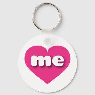 Maine hot pink heart - I love me Key Ring