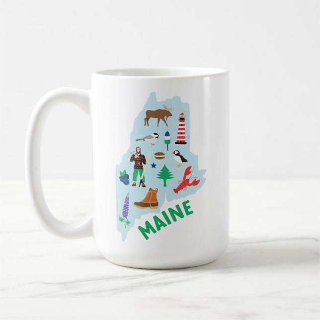 Maine Icons Coffee Mug (Left)