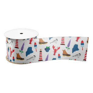 Maine Icons Satin Ribbon