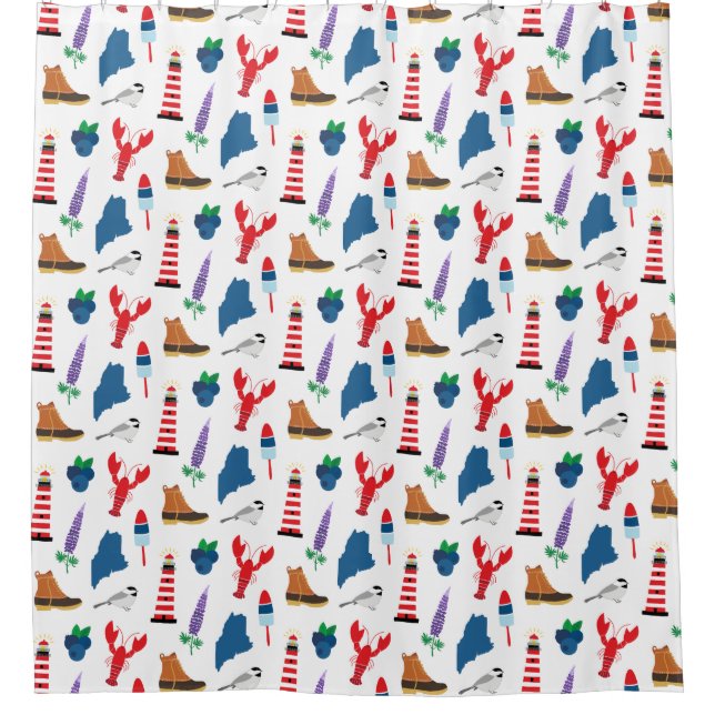 Maine Icons Shower Curtain (Front)