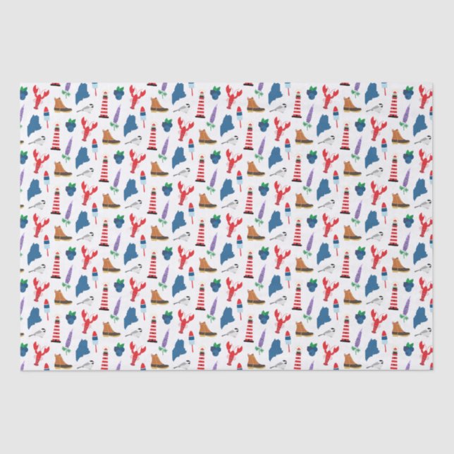 Maine Icons Tissue Paper (Front)