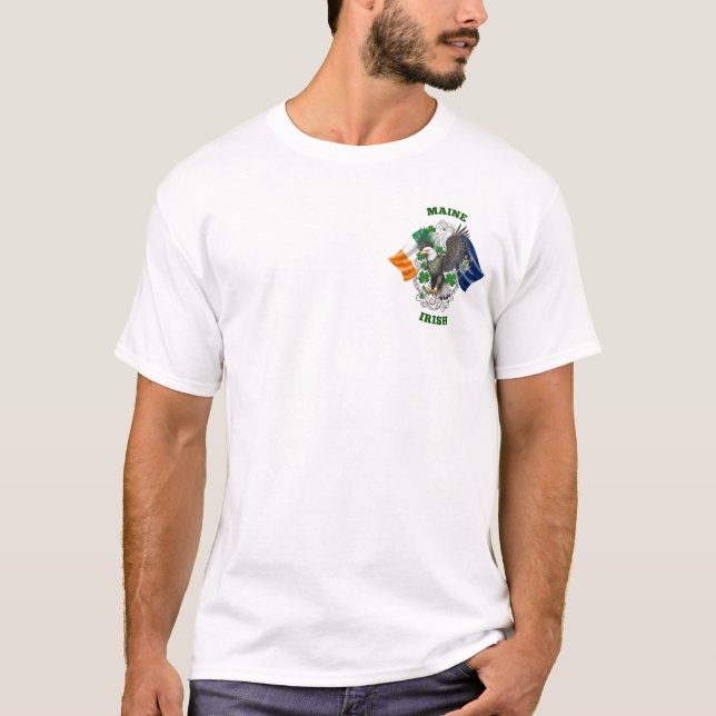 Maine Irish American Crest T-Shirt (Front)