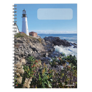 Maine Lighthouse Cover 80pg Spiral Journal