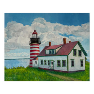Maine Lighthouse Poster