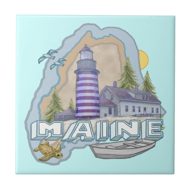 Maine Lighthouse Tile (Front)