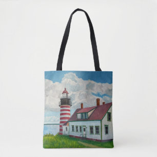 Maine Lighthouse Tote Bag