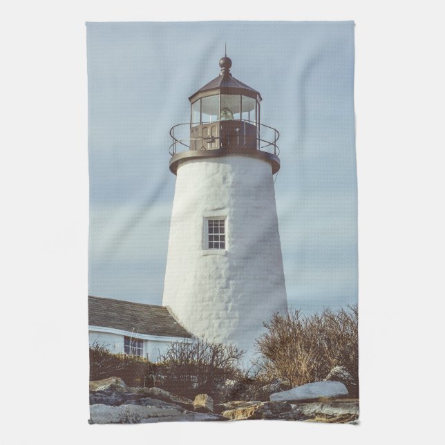 Maine Lighthouses Pemaquid Point Kitchen Towel (Vertical)