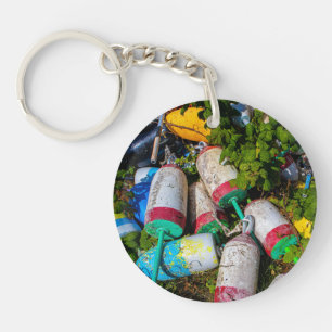 Maine Lobster Buoys Key Ring