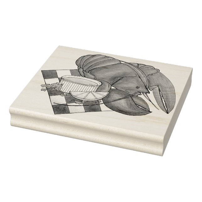 Maine Lobster Dinner Seafood Restaurant Fishmarket Rubber Stamp (Stamp)
