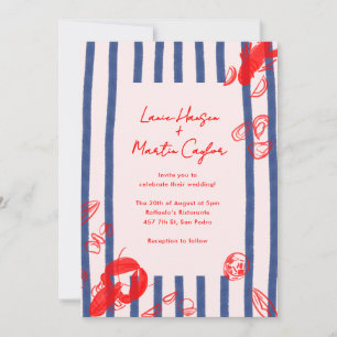 Maine Lobster Oysters Clams East Coast Wedding Invitation