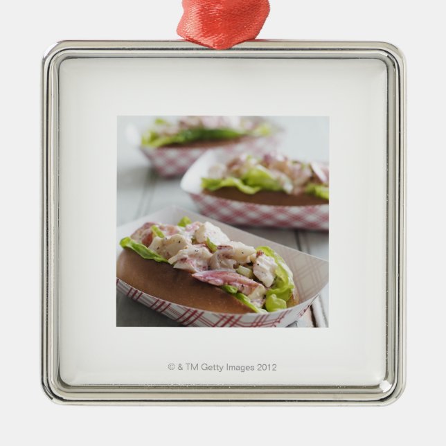 Maine Lobster Roll Metal Tree Decoration (Front)