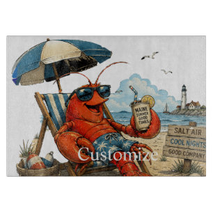 Maine Lobster Summer Fun Thunder_Cove Cutting Board