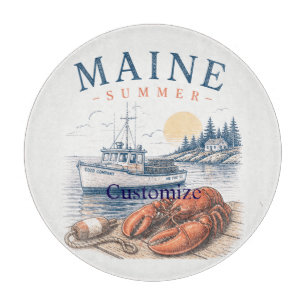 Maine Lobster Summer Fun Thunder_Cove Cutting Board
