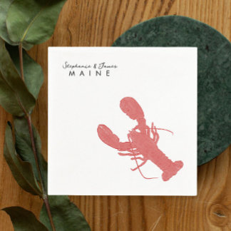 Maine Lobster wedding Cocktail napkin