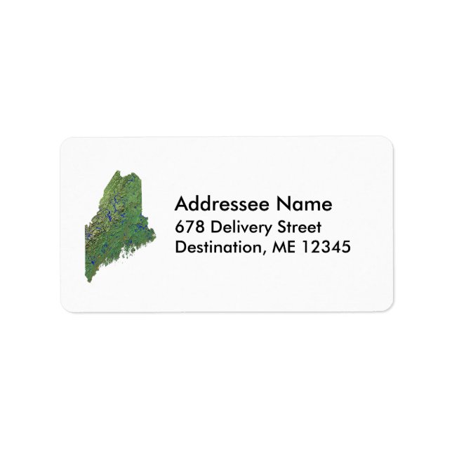 Maine Map Address Label (Front)