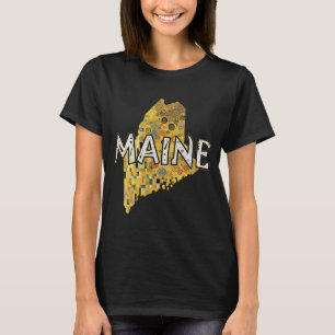 Maine Map and Text T-Shirt