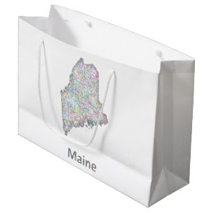 Maine map large gift bag