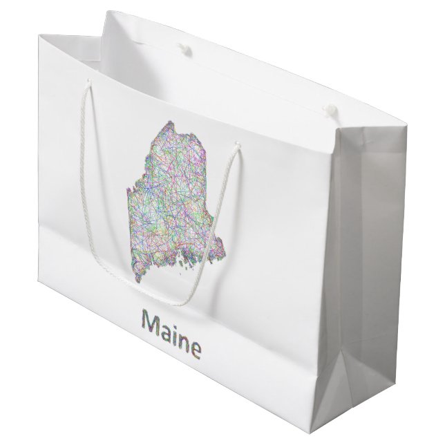 Maine map large gift bag (Front Angled)
