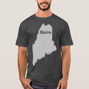 Maine Map Outline State Home Pride T-Shirt