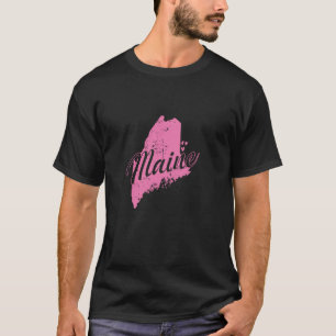 Maine Map Outline USA America T-Shirt