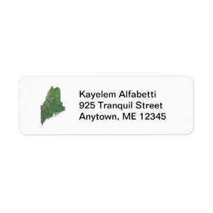 Maine Map Return Address Label