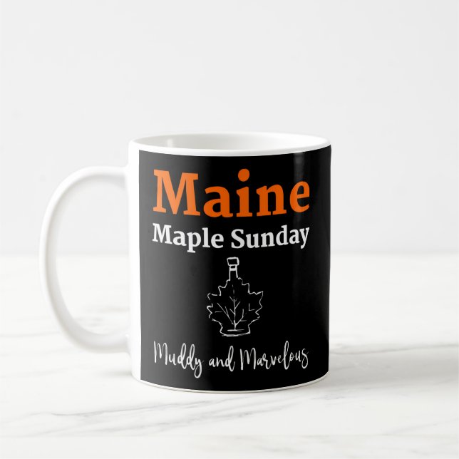 Maine Maple Sunday Muddy Sugar House Maple Leaf Sy Coffee Mug (Left)