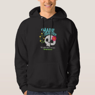 Maine Me State Rebellious Gardener Cute Skull Flow Hoodie