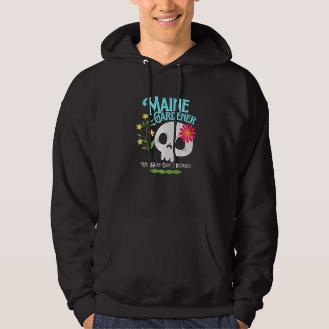 Maine Me State Rebellious Gardener Cute Skull Flow Hoodie (Front)