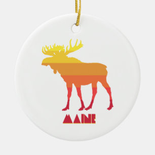 Maine Moose Ceramic Tree Decoration