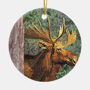 Maine Moose Ceramic Tree Decoration