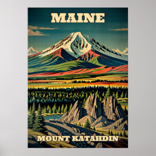 Maine Mount Katahdin V02 Poster