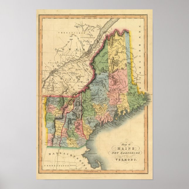 Maine, New Hampshire, Vermont Poster (Front)