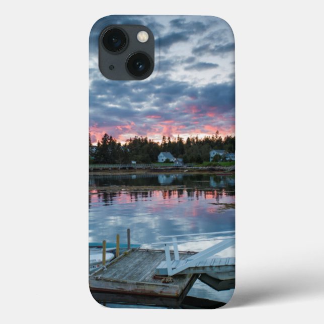 Maine, Newagen, sunset harbor 2 2 Case-Mate iPhone Case (Back)