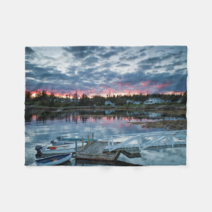 Maine, Newagen, sunset harbour 2 2 Fleece Blanket