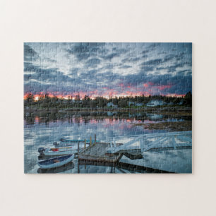 Maine, Newagen, sunset harbour 2 2 Jigsaw Puzzle