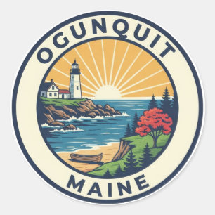 Maine Ogunquit Travel Classic Round Sticker