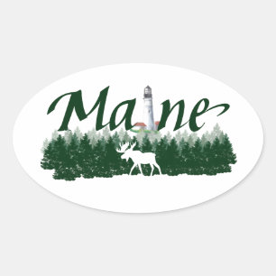 Maine Oval Sticker