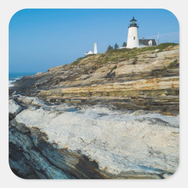 Maine, Pemaquid Point, Pemaquid Point Lighthouse Square Sticker (Front)