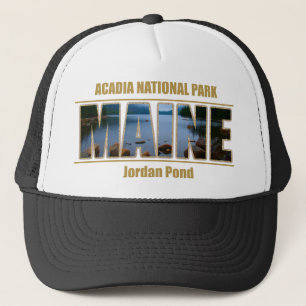 MAINE Picture Font Acadia National Park Trucker Hat